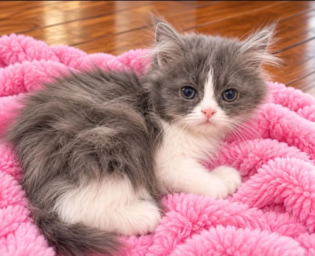 Helen blue and white bi color female Persian Kitten